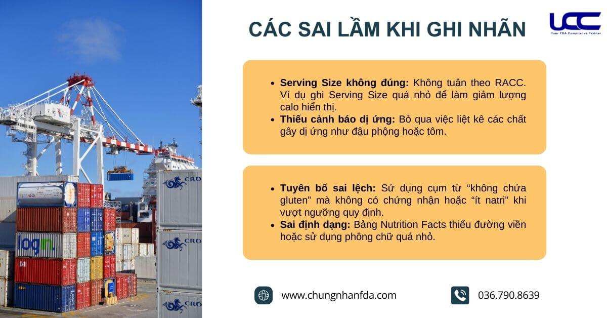 Các lỗi phổ biến trên thực phẩm nhãn theo FDA