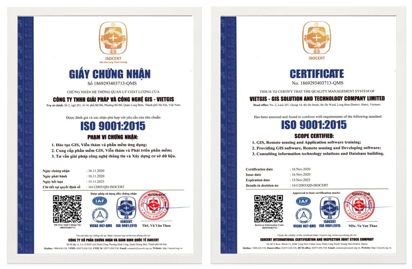 chứng nhận ISO 9001:2015