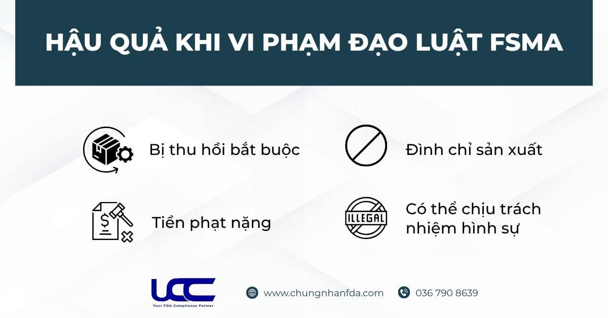 Hậu quả khi không tuân thủ FSMA Hậu quả khi không tuân thủ FSMA
