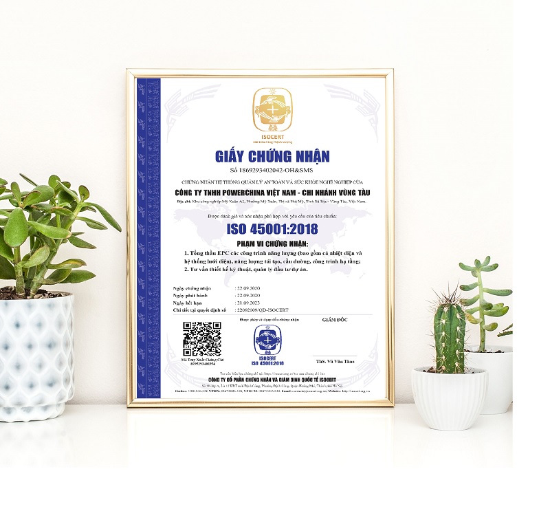 chứng chỉ ISO 45001 - 2 chứng chỉ ISO 45001 - 2