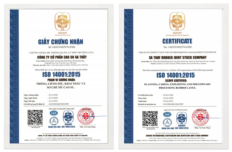 Giấy chứng nhận ISO 14001 - môi trường Giấy chứng nhận ISO 14001 - môi trường